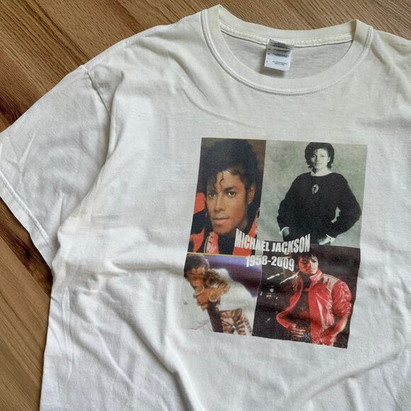 Vintage Michael Jackson Tribute Memorial Graphic Tee Shirt - Picture 2 of 6